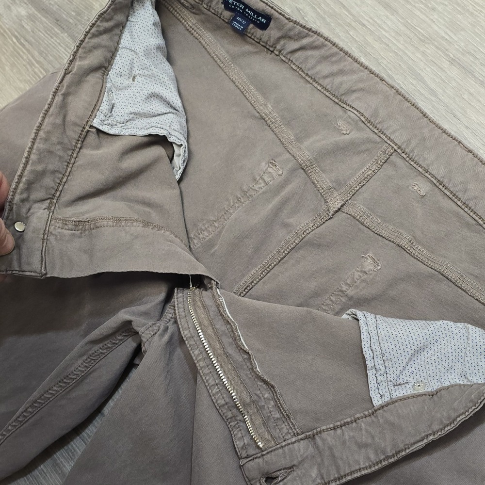 Peter Millar Crown Crafted‎ 5 Pocket Pants Mens 40x32 Tencel Stretch Gray Taupe - Picture 9 of 16